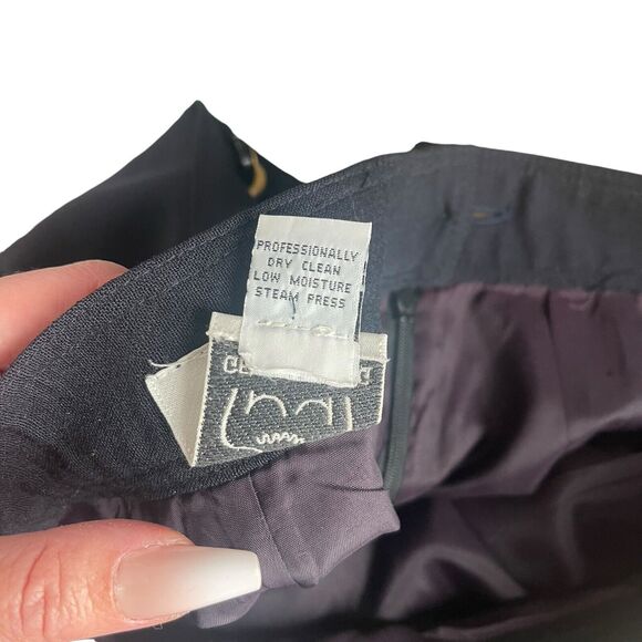 Gemma Kahng NY 4 Pencil Skirt Vintage Wool Blend Button Detail 90s VTG - Picture 5 of 12